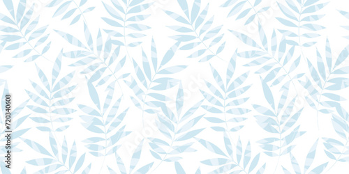 Leaves Pattern. Watercolor leaves seamless vector background, jungle print textured