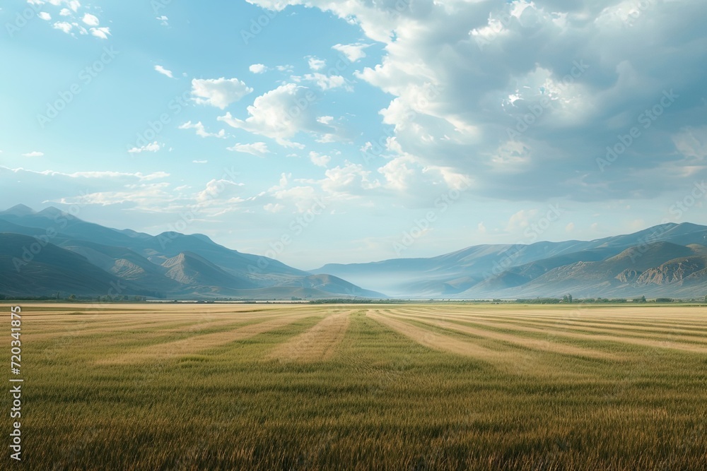empty landscape field with mountains background empty landscape field with mountains background