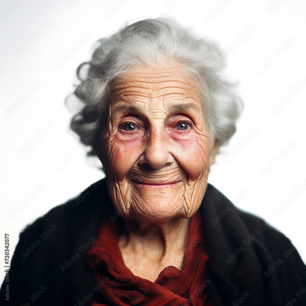 French old woman isolated in white background French old woman isolated in white background