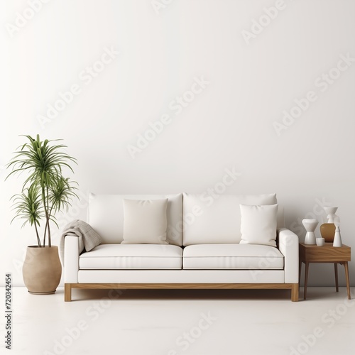 modern calm living room with sofa and mockup for painting, empty space for text  © SYLVIA