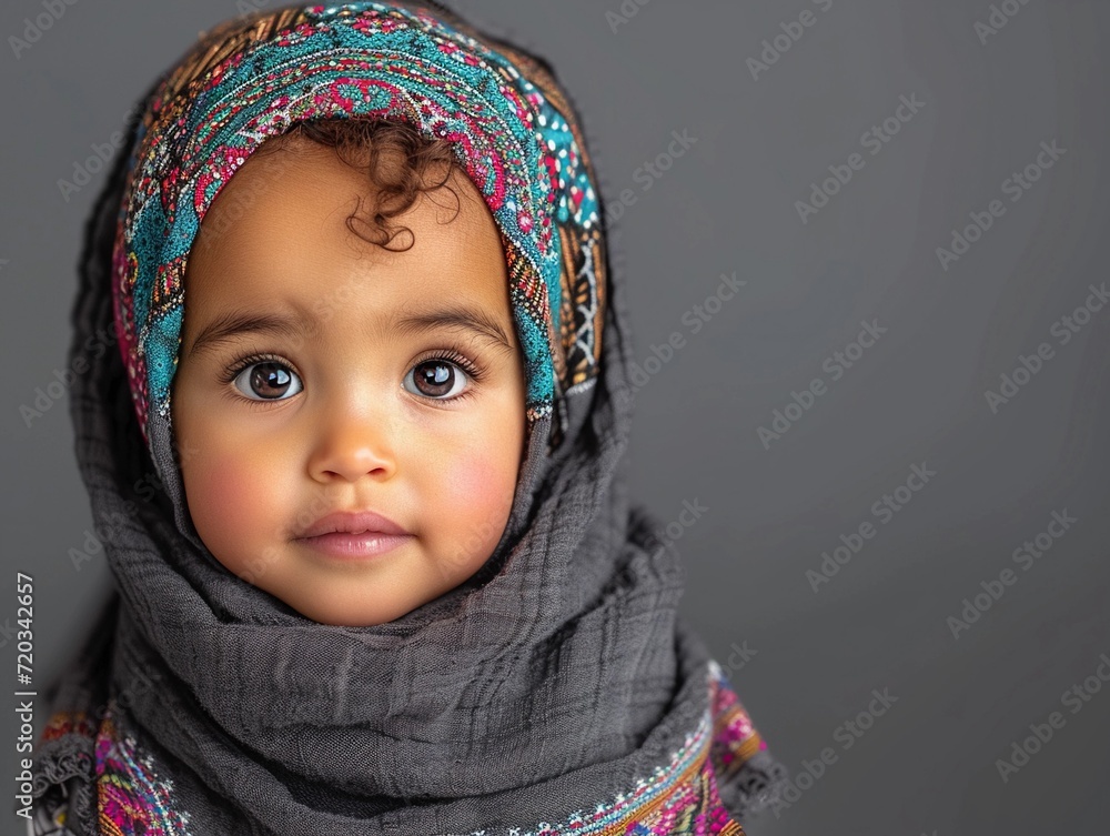 Little Girl Wearing Scarf Around Her Head Little Girl Wearing Scarf Around Her Head