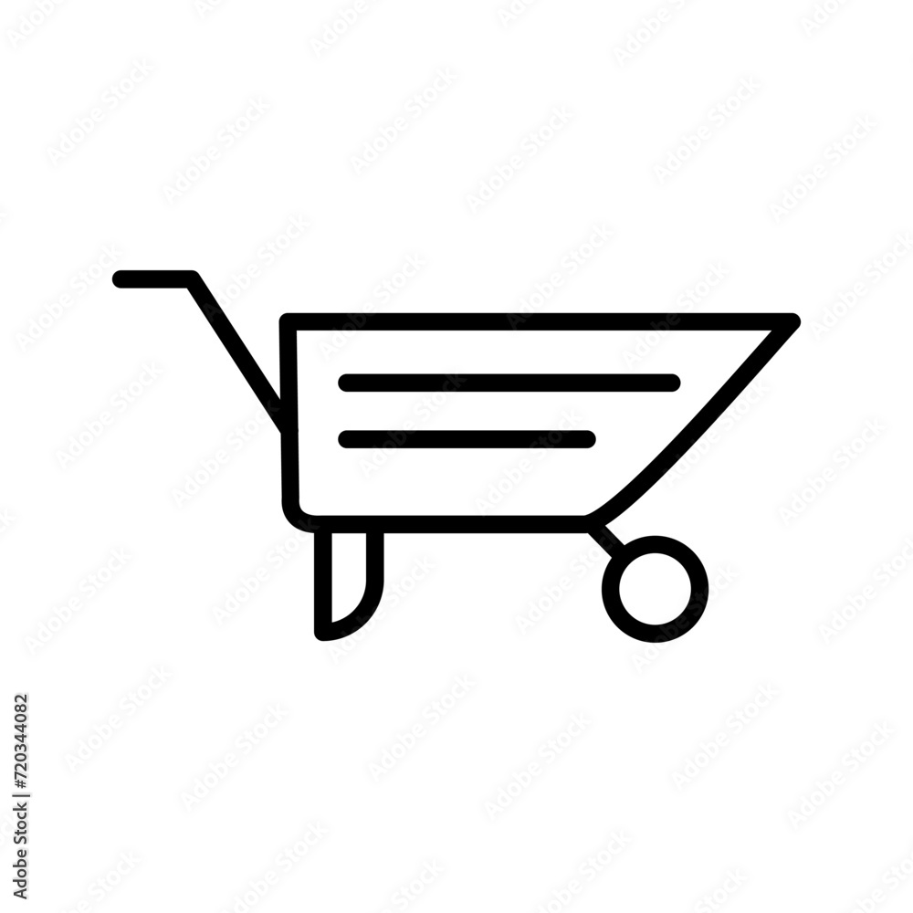 Garden Cart Vector Icon Garden Cart Vector Icon