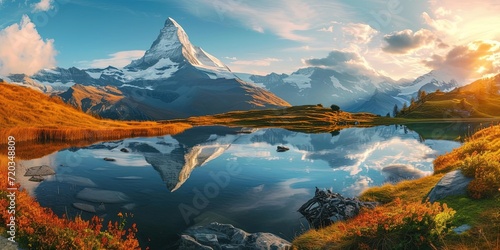 fantastic panorama of lake