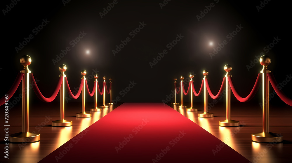 Luxurious and elegant red carpet staircase, holiday awards ceremony event Luxurious and elegant red carpet staircase, holiday awards ceremony event