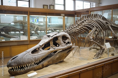 Fossil of a Mosasaurs in Library