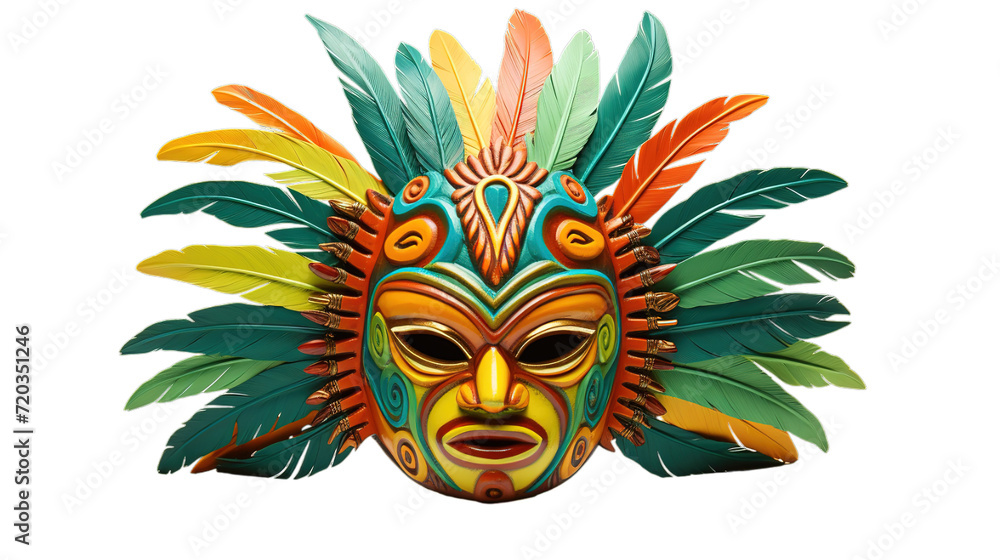 Brazilian mask isolated on transparent background, Generative ai. Brazilian mask isolated on transparent background, Generative ai.