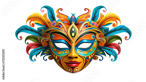 Brazilian mask isolated on transparent background, Generative ai.
