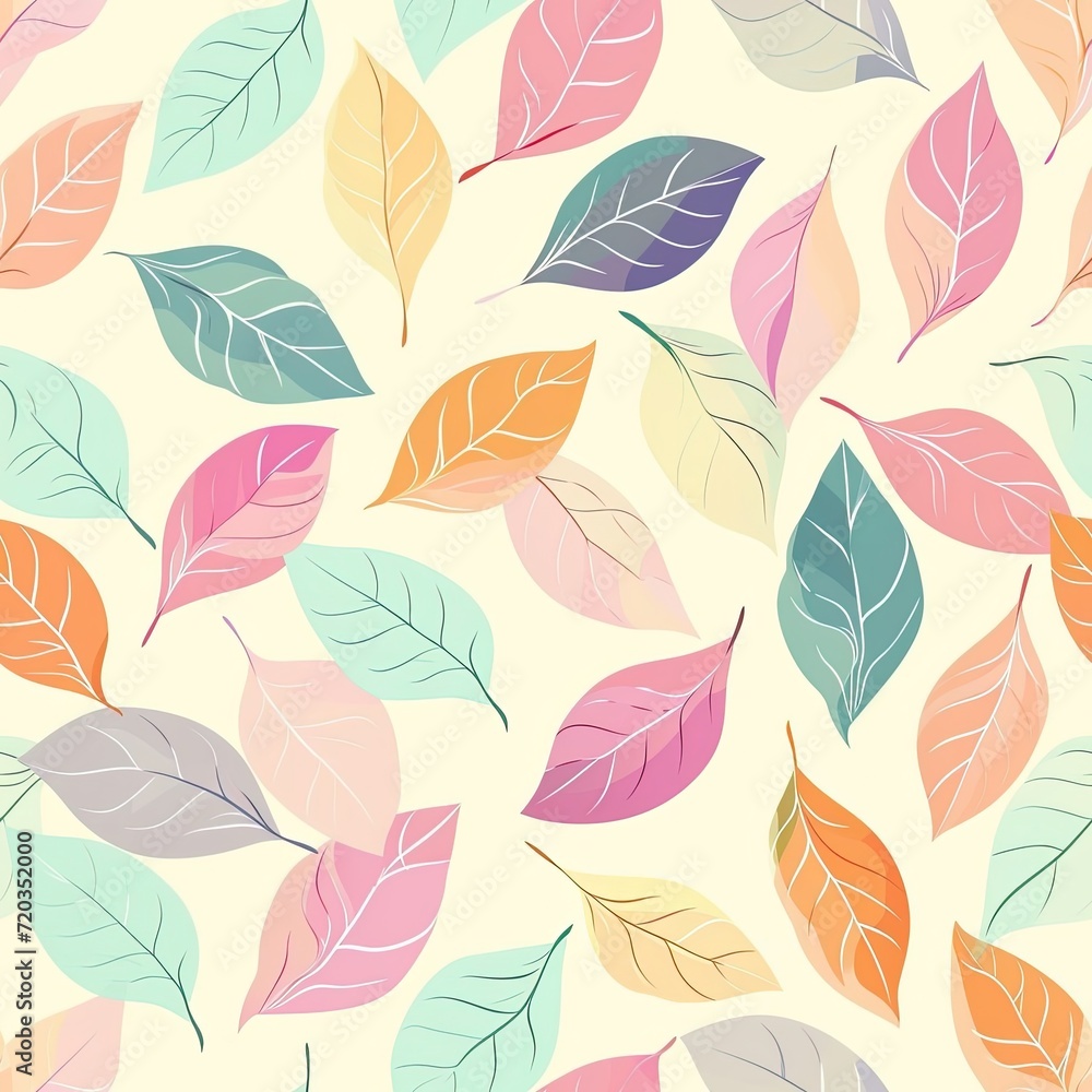 Obraz premium pattern vector leaves pastel colors
