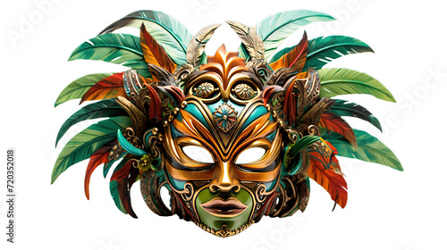 Brazilian mask isolated on transparent background, Generative ai.