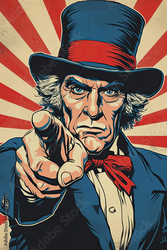 Cartoon image of uncle sam. Generative AI