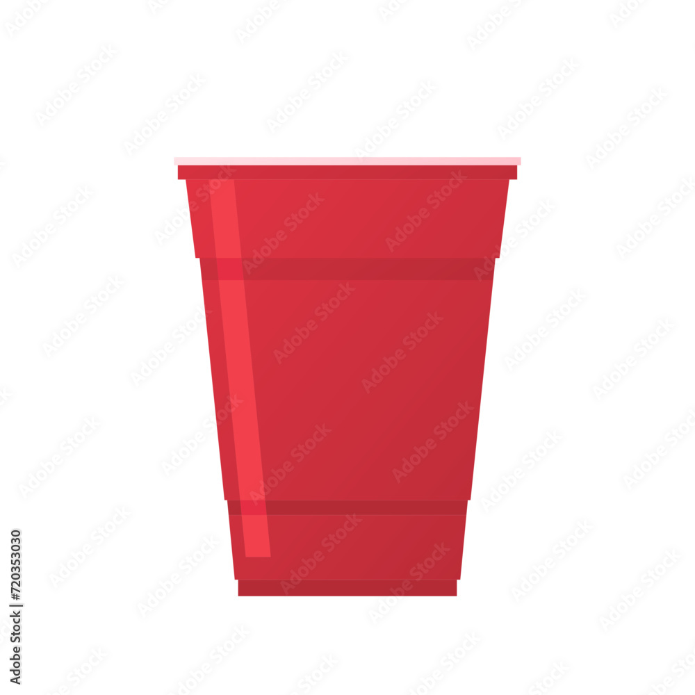 Red beer cup vector. Red plastic cup isolated on white background. Red beer cup vector. Red plastic cup isolated on white background.
