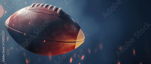 wallpaper banner of a American football concept, ball, symbol, with empty copy space