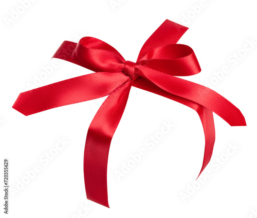 Red silk ribbon tied around the box, frame and blank for design
