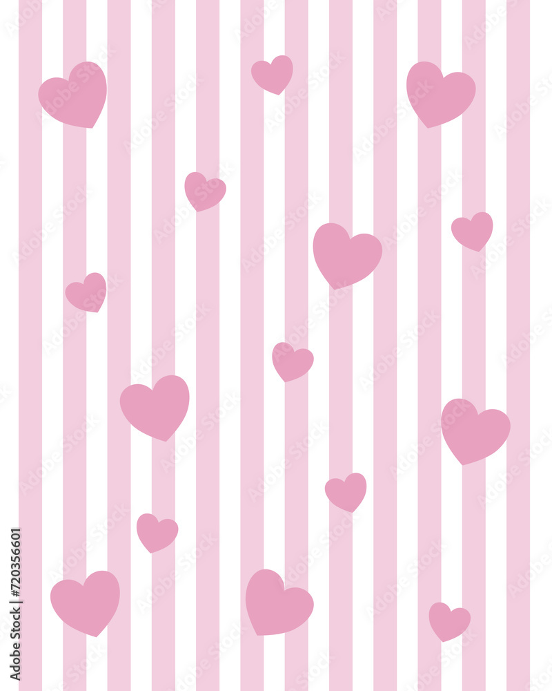 Pink stripes texture with hearts Pink stripes texture with hearts