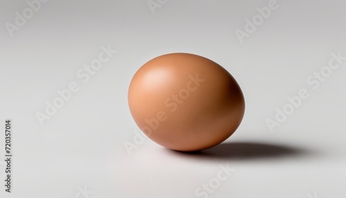 A brown egg on a white background