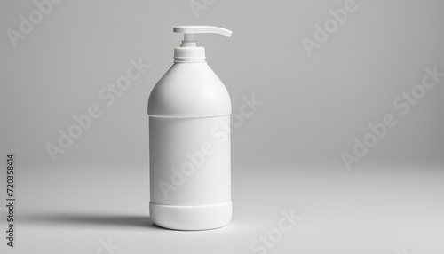 A white bottle with a white pump photo