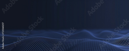 Data technology abstract futuristic illustration. Low poly shape with connecting dots and lines on dark background. 3D rendering. Big data visualization.