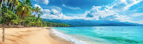 Panoramic view of beautiful tropical beach on Koh Samui, Thailand