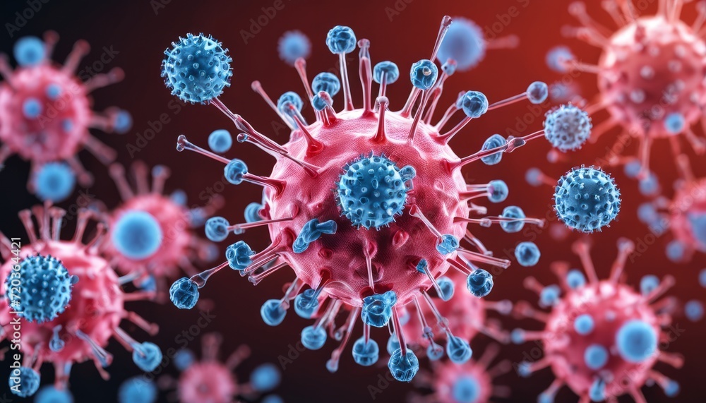 The image is a close up of a virus The image is a close up of a virus