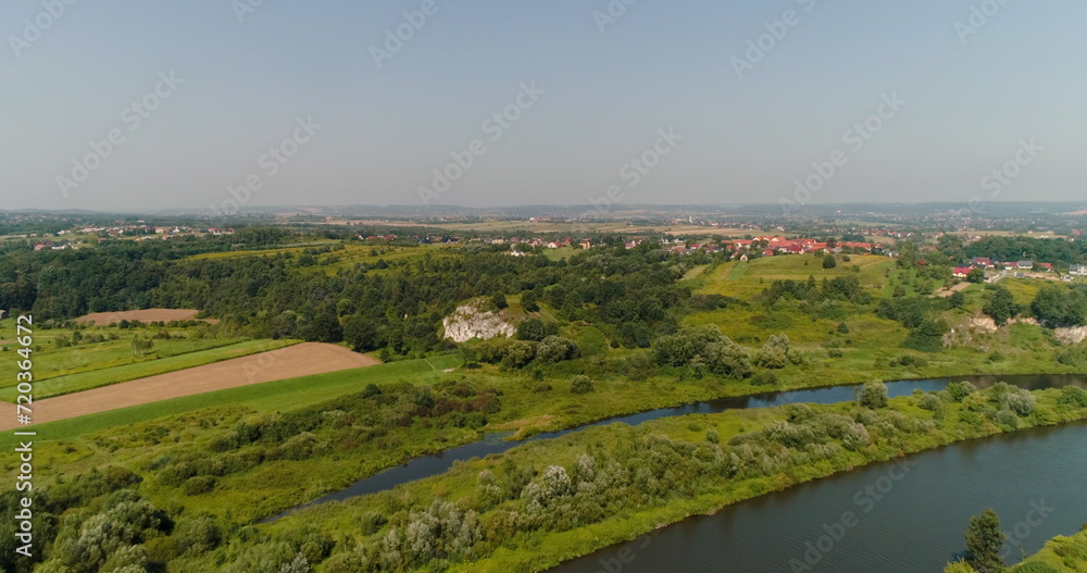 Aerial Beautiful View Landscape of City and River