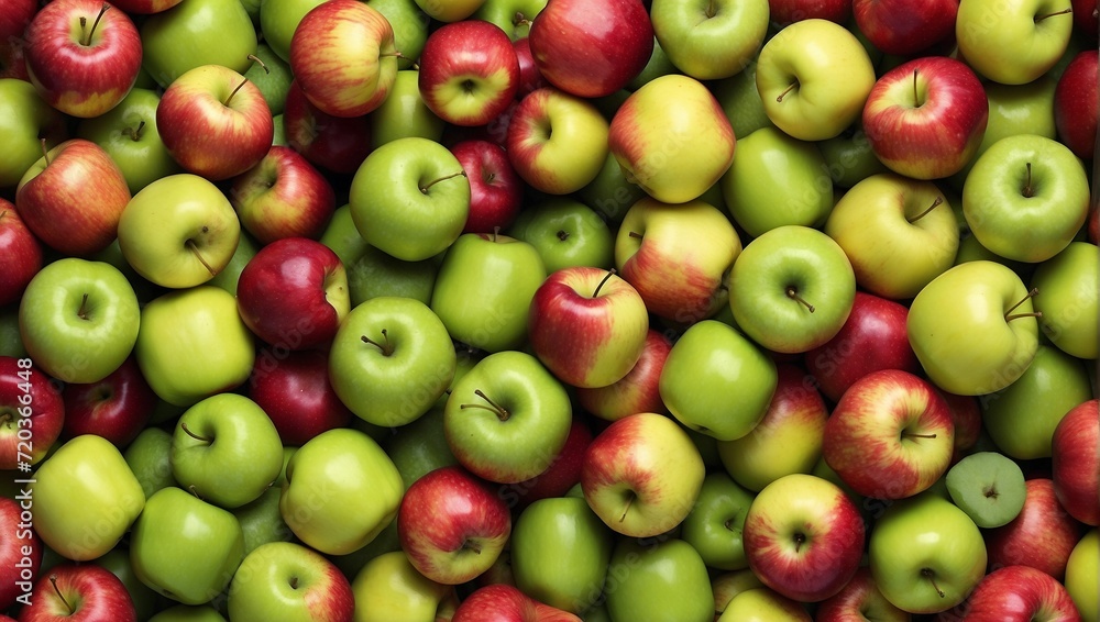 Background with green, yellow and red apples Background with green, yellow and red apples
