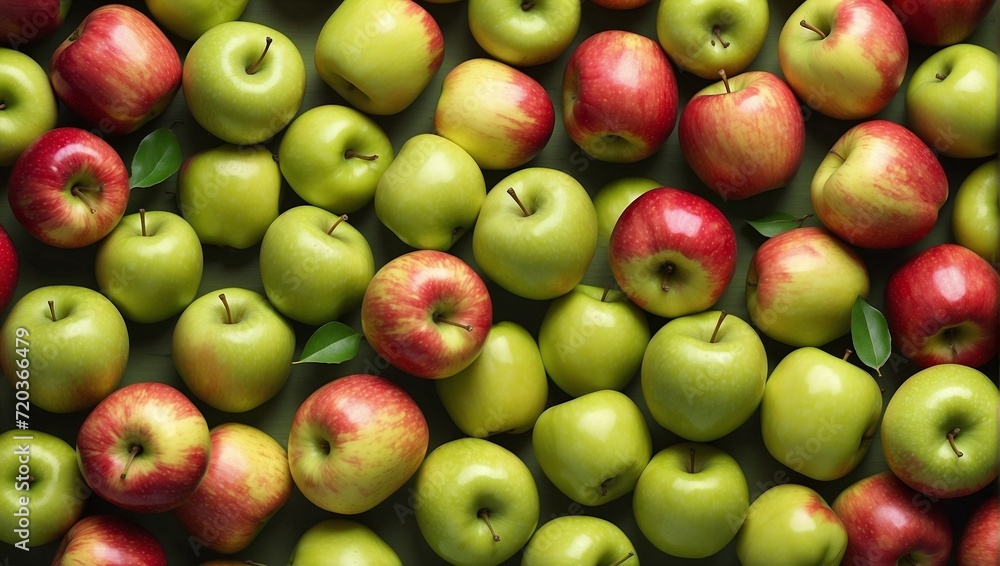 Background with green, yellow and red apples Background with green, yellow and red apples