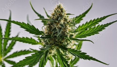A close up of a marijuana plant with a large bud