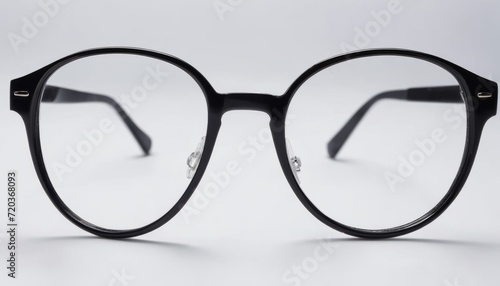 A pair of black glasses with a gold rim