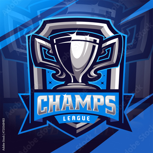 Champs league esport mascot logo design