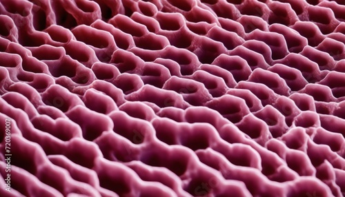 A close up of a pink and white surface