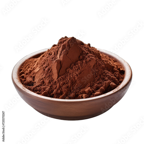 A Mound of Rich and Dark Cocoa Powder.. Isolated on a Transparent Background. Cutout PNG.