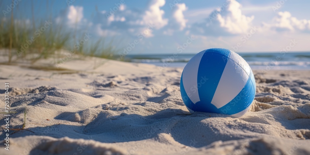 beach ball on the seashore Generative AI