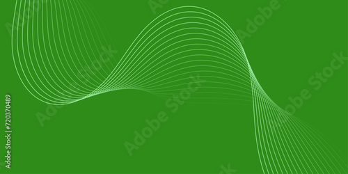 Abstract background with waves for banner. Medium banner size. Vector background with lines. Green color. Nature, eco. Interior. Brochure, booklet