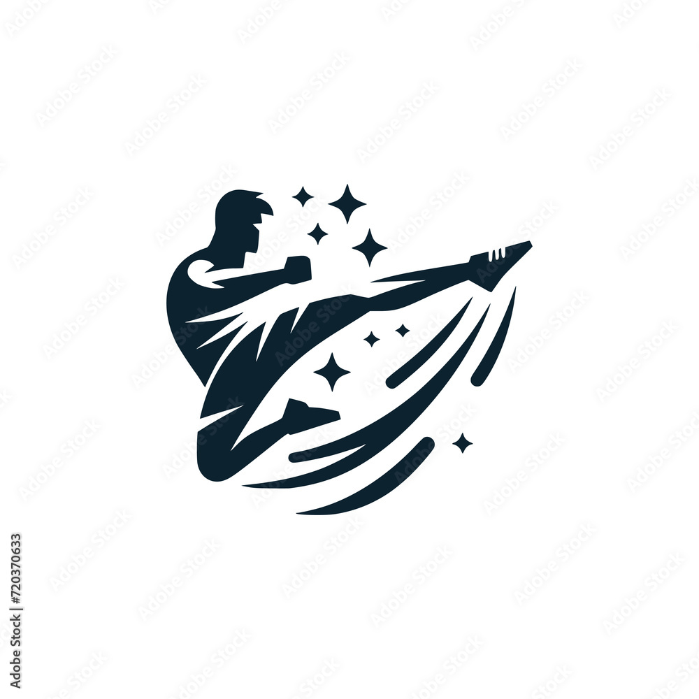 Fototapeta premium kick logo vector illustration template design