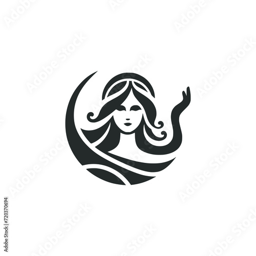 goddess logo vector illustration template design