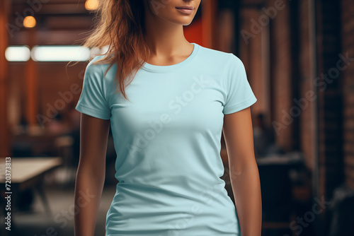 Woman's Blank White T-Shirt Mock-up