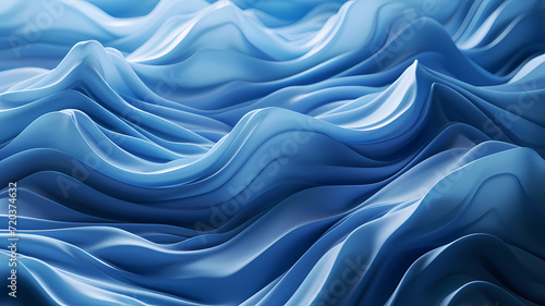 Elegant Blue Abstract Wave Rippling Gently in a Studio Setting Background