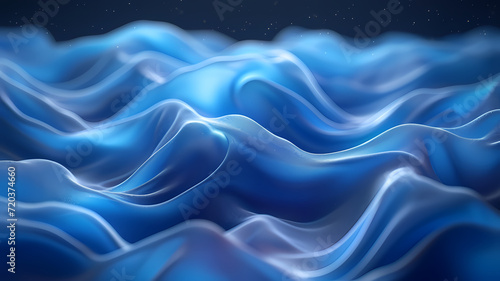 Elegant Blue Abstract Wave Rippling Gently in a Studio Setting Background © Artistic Visions