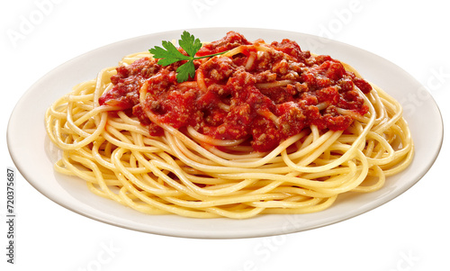 prato com espaguete ao molho bolonhesa isolado em fundo transparente