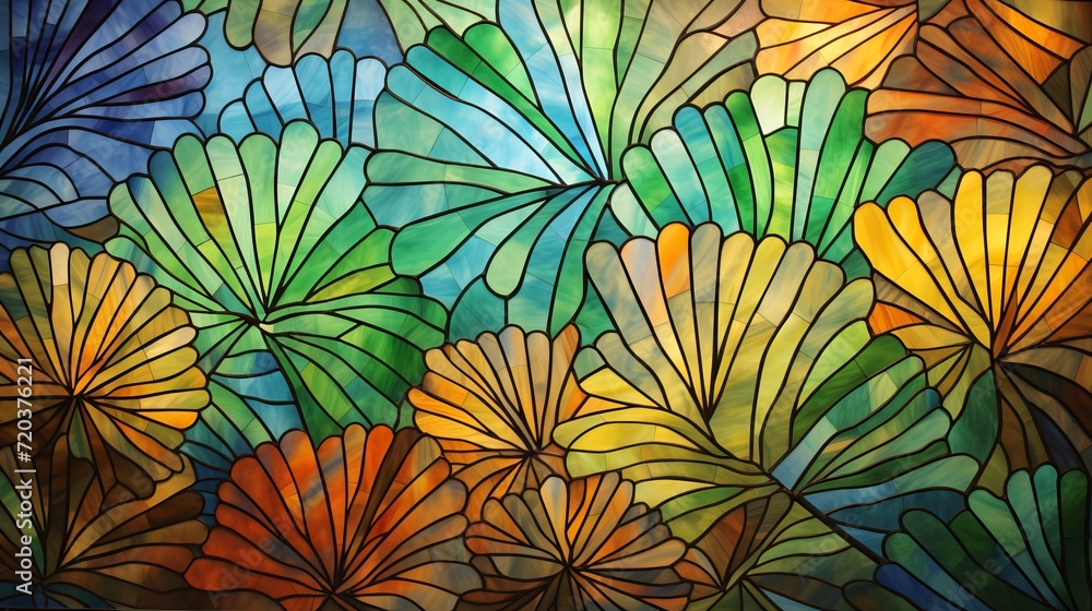 stained glass colorful leaves abstract stained glass colorful leaves abstract