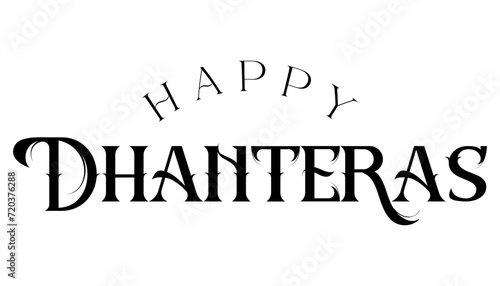 Happy Dhanteras lettering indian festival vector illustration.