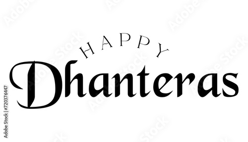Happy Dhanteras lettering indian festival vector illustration.