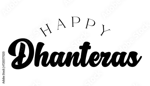 Happy Dhanteras lettering indian festival vector illustration.