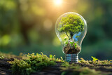 Eco-Innovation: Light Bulb with Tree Inside for Alternative Energy Company