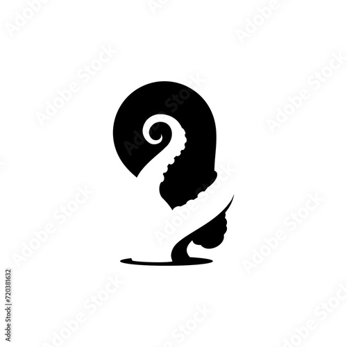 vector octopus tentacles wrapped around a light bulb