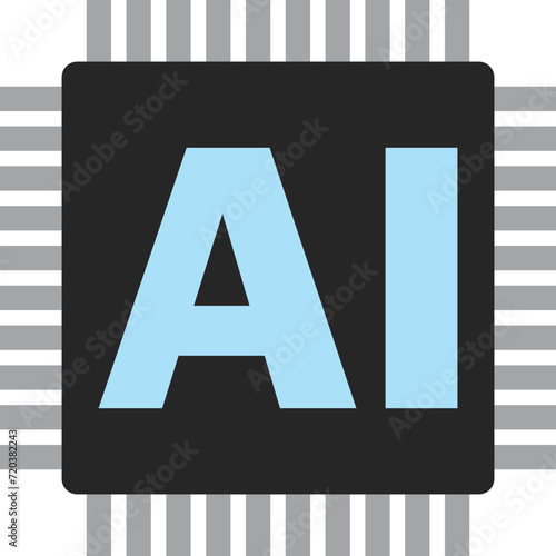 Flat Lay of AI Processor Illustration