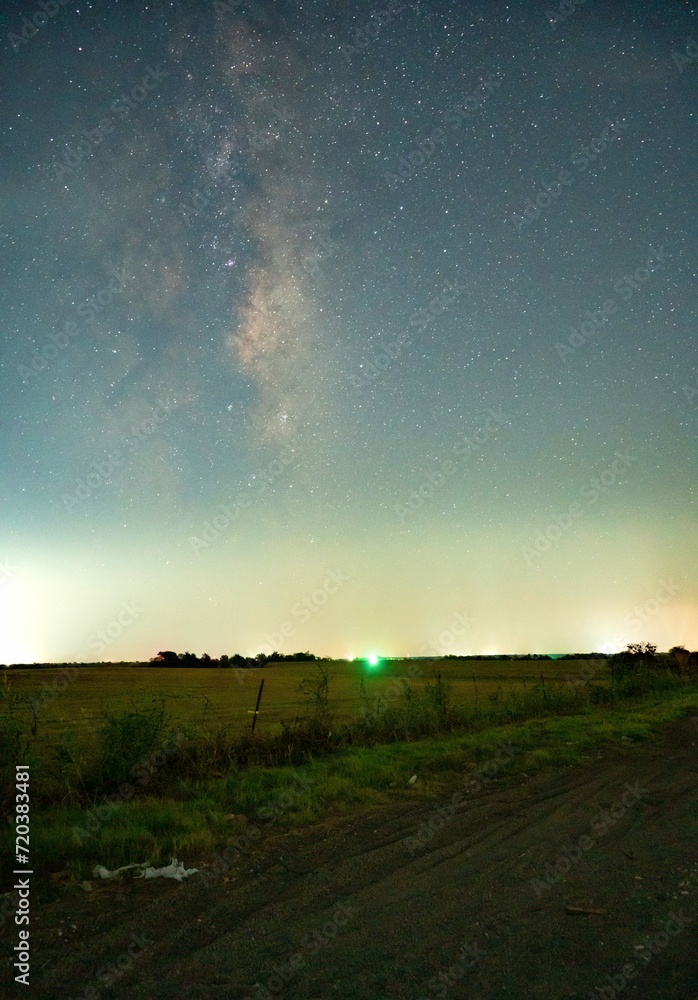 Vertical Shot Milky Way Night Beautiful Starry Sky 1