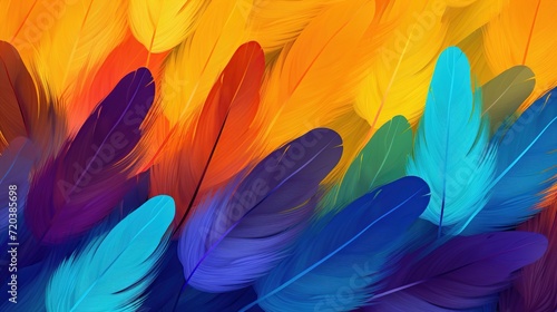 Colorful abstract feathers background, adding a burst of color and texture to creative and artistic projects.