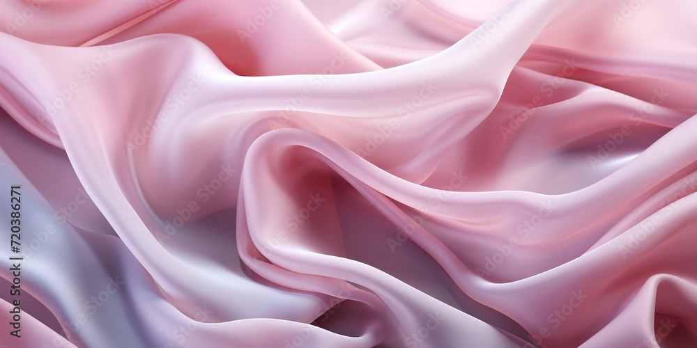 Fototapeta premium Abstract transparent fabric, ideal as a soft light background for beauty products or other applications, featuring satin and silk textures.