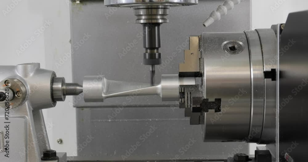 Metalworking CNC milling machine. Cutting metal modern processing technology. Metalworking CNC milling machine. Cutting metal modern processing technology.